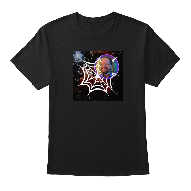 T-Shirt with cj's dumb face web logo on space